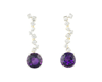 Amethyst and diamond earrings