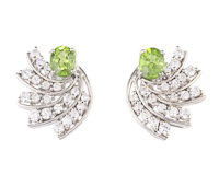 Peridot and cubic zirconia earrings