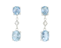 Aquamarine and diamond earrings