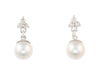 Pearl and diamond earrings