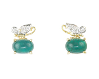 Emerald and diamond earrings