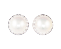 South sea pearl and diamond earrings