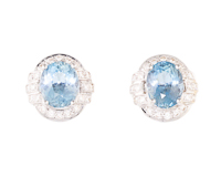 Aquamarine and diamond earrings