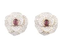 Diamond and ruby earrings