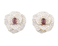 Diamond and ruby earrings