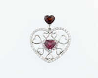 Garnet and diamond pendant
