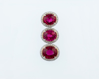Rubellite and diamond pendant
