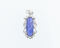 Blue sapphire and diamond pendant