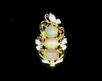 Opal and diamond pendant