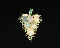 Opal and tsavorite garnet pendant
