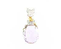 Amethyst and diamond pendant