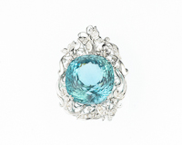 Aquamarine and diamond pendant