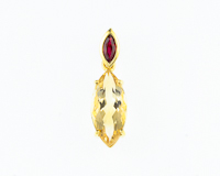 Citrine and ruby pendant