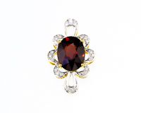 Garnet and diamond pendant
