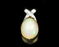 Opal and diamond pendant