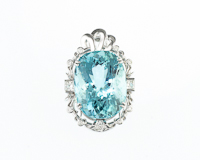 Aquamarine and diamond pendant