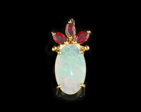 Opal and ruby pendant