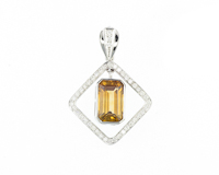 Zircon and diamond pendant