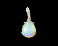 Opal and diamond pendant