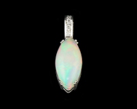 Opal and diamond pendant