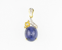 Blue sapphire and diamond pendant