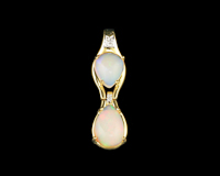 Opal and diamond pendant