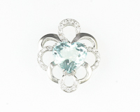 Aquamarine and diamond pendant