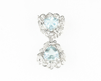 Aquamarine and diamond pendant