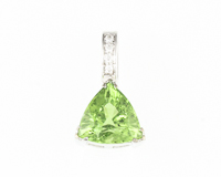 Peridot and diamond pendant