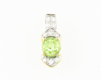 Peridot and diamond pendant