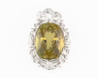 Tourmaline and diamond pendant