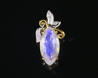 Moon stone and diamond pendant