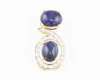 Blue sapphire and diamond pendant