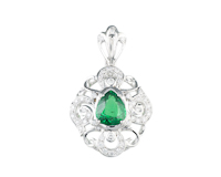 Tsavorite garnet and diamond pendant