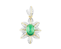 Tsavorite garnet and diamond pendant