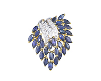 Blue sapphire and diamond pendant