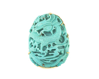 Turquoise carving pendant