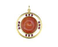 Jade and ruby pendant