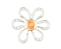 Mandarin spessartite garnet and diamond pendant