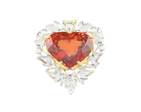 Mandarin spessartite garnet and diamond pendant