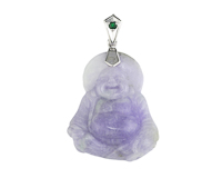 Jadeite (type-A) carving and garnet pendant