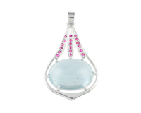 Aquamarine and ruby pendant