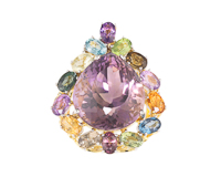 Ametrine and mixed gem stones pendant