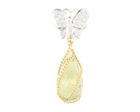Quartz and diamond pendant