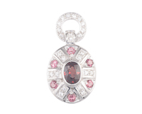 Rhodolite garnet and zircon pendant