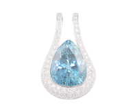 Zircon and diamond pendant