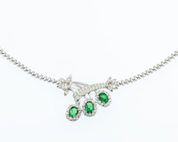 Tsavorite garnet and diamond necklace