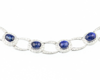 Blue sapphire and diamond necklace