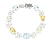 Aquamarine and diamond bracelet