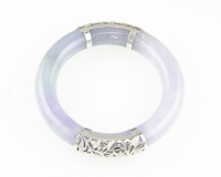 Jadeite (type-A) carving and diamond bangle